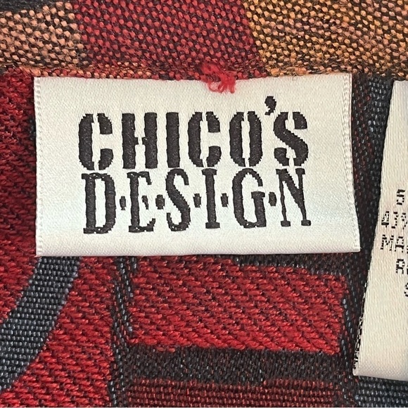 Chico’s Design Jacket 90s Abstract Print Art To Wear Mandarin Collar Sz … - Picture 13 of 15